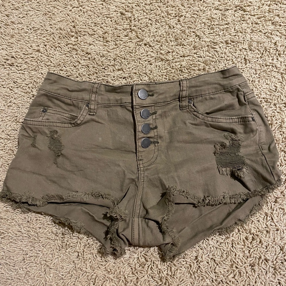 Billabong army green jean shorts